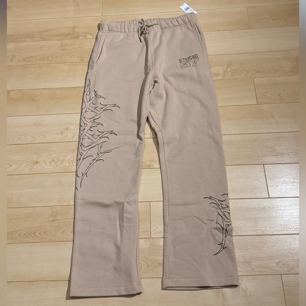 PacSun Beige Sweatpants with Graphic Design
